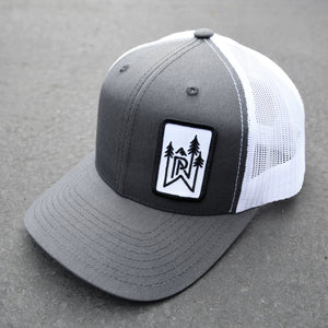 PNW MOUNTAIN AND TREE | PATCH HAT | CURVED BILL TRUCKER