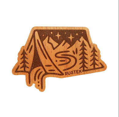 Camping Tent Wood Sticker